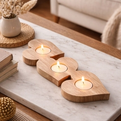 Portavelas x3 Corazones